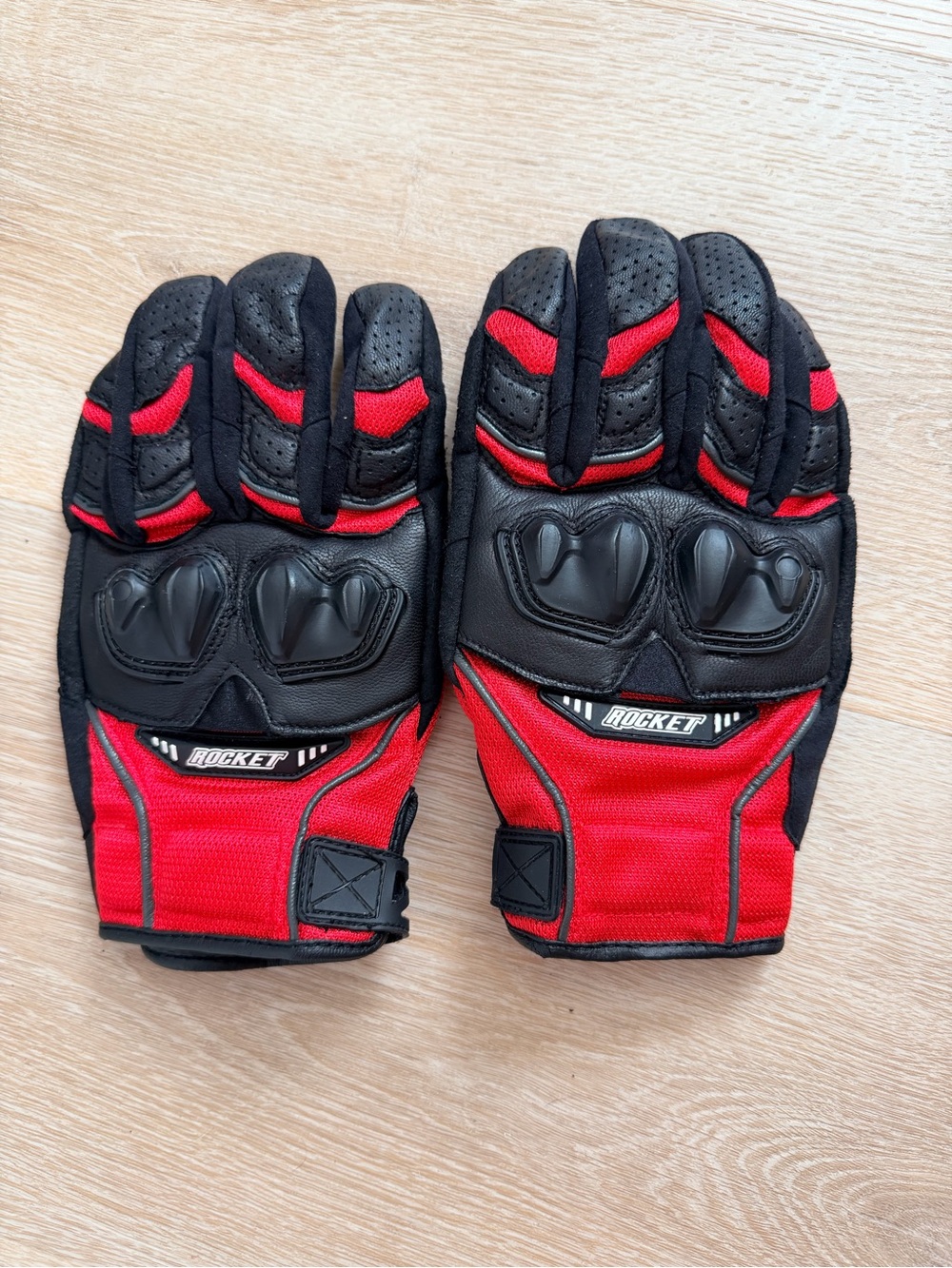 Joe Rocket Phoenix Motorcycle Gloves Red Black Leather Mesh Men’s XL